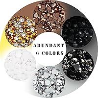 Vista 3 de 22800 diamantes de imitación de parte trasera plana de varios tamaños, diamantes de imitación de resina brillante YAEISM con parte trasera plana, 6