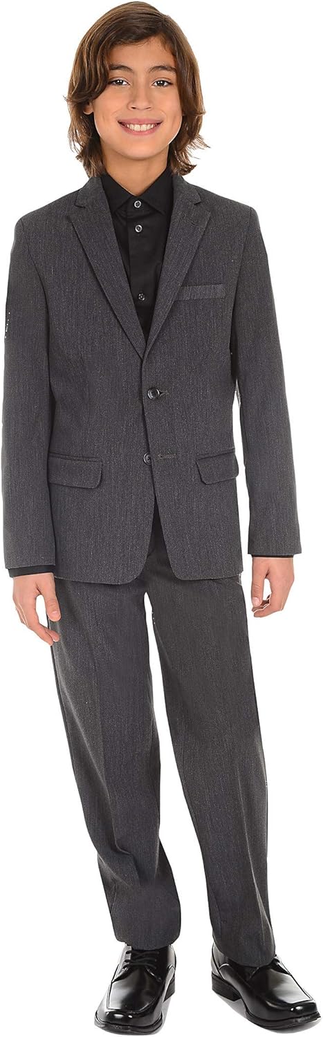 Calvin Klein boys Long Sleeve Sateen Dress Shirt, Button-down Style With Cuffs & Shirttail Hem - Image 4