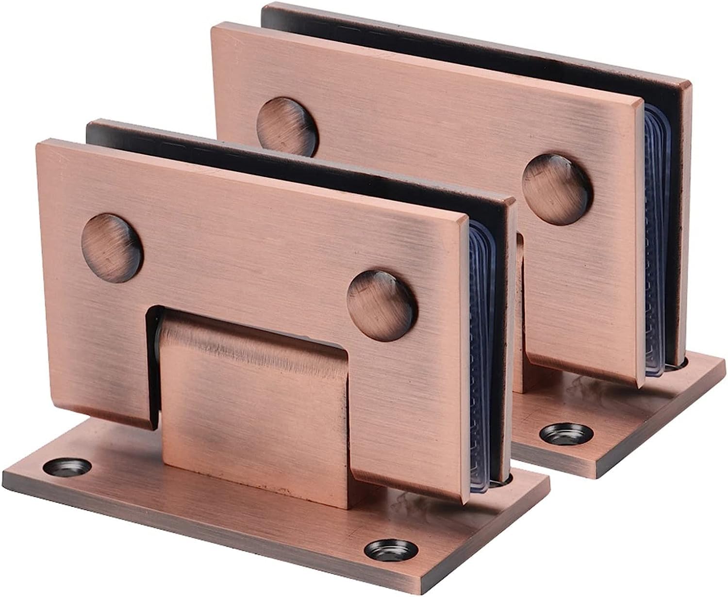 Uoxhfdh One Color 2 Pieces Of 304 Stainless Steel Red Bronze 90° Two-Way Bathroom Glass Clip, 8-12Mm Frameless Shower Door Hinge