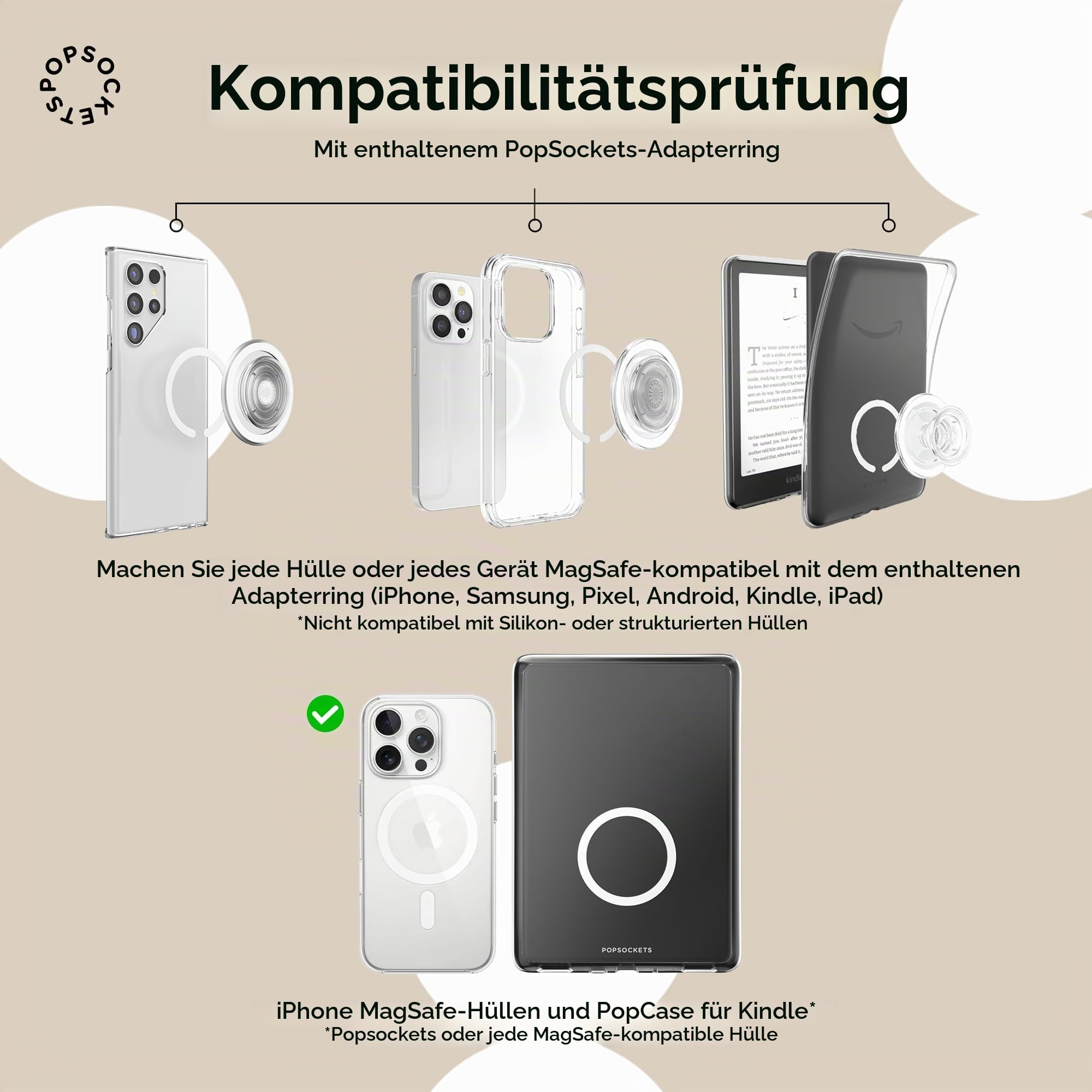 PopSockets Handy-Grip für MagSafe, Magnetischer Halter, Handyständer, Red - Oxblood