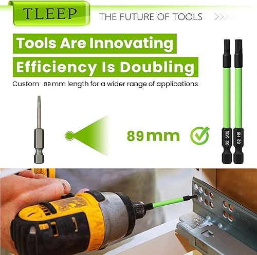Miniatura 4 de TLEEP Juego de brocas de impacto de cabeza hexagonal de 3.5 pulgadas de largo, 14 de pulgada, métricas de 0.069 a 0.394 pulgadas y brocas de llave