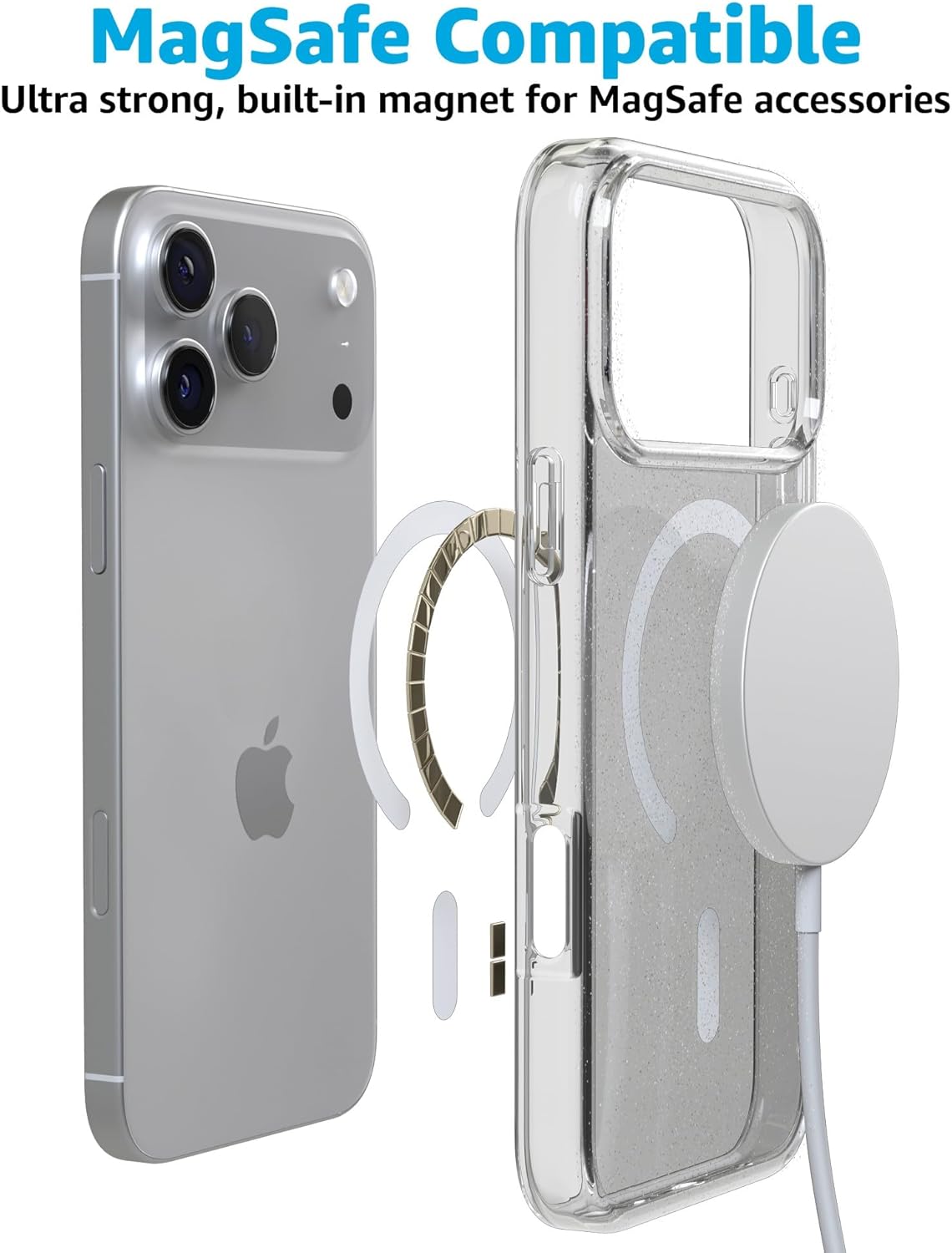 Casely iPhone 17 Pro Case | Clear Skies | Clear Shimmer | Compatible with MagSafe | Classic Ultra Slim Design - Image 4
