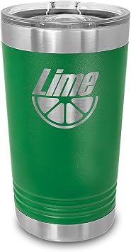 Personalized Polar Camel 16 oz Insulated Stainless Steel Pint with Slider Lid, Custom Laser Engraved Metal Cup, Customized Tumbler Green