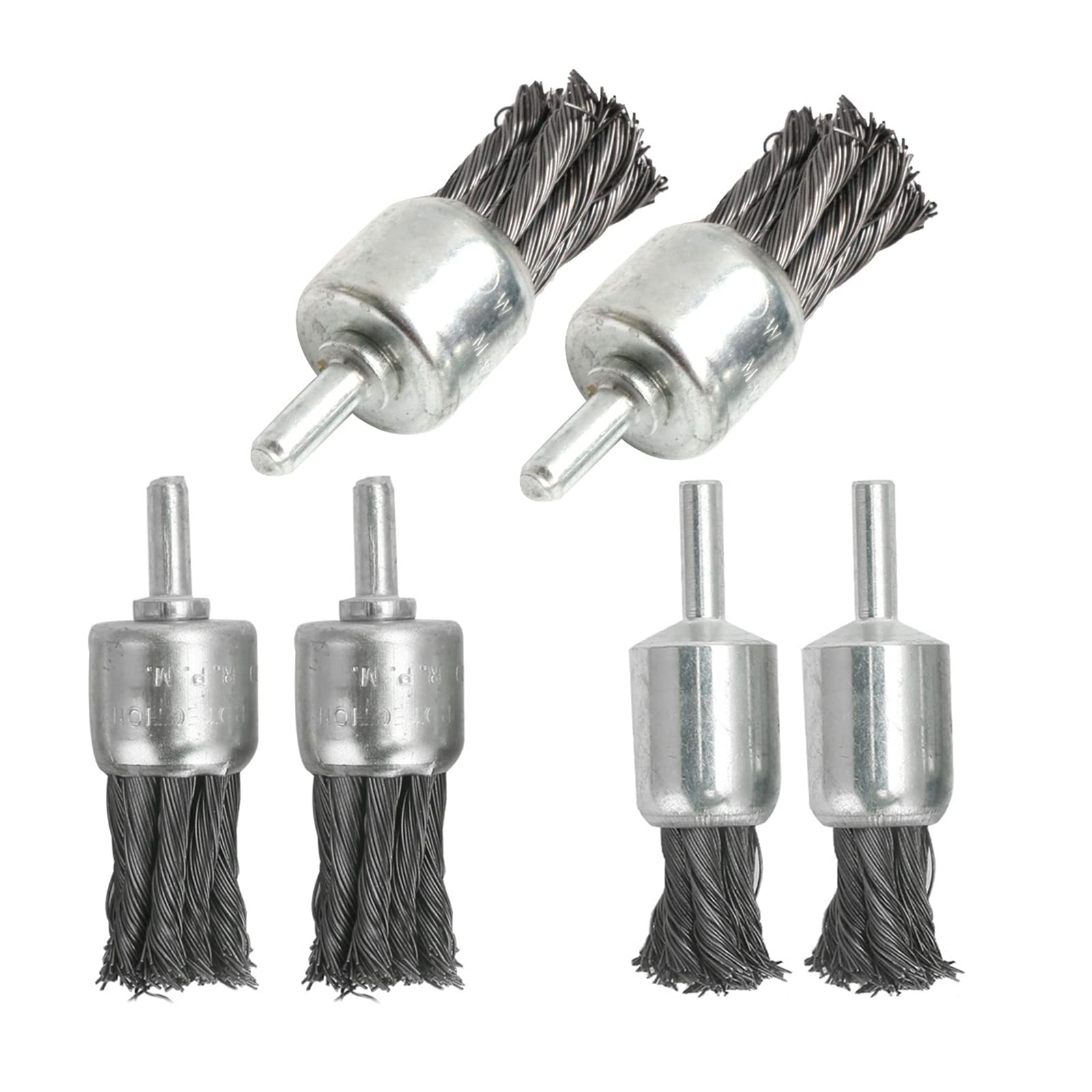 ARTIBOX 6PCS Pen Brush Style high Carbon Steel Wire Knotted Brushes with Twisted Steel bristles,for Metal Surface Treatment, Automotive Maintenance and Cleaning, Wood Processing and Carving, and More