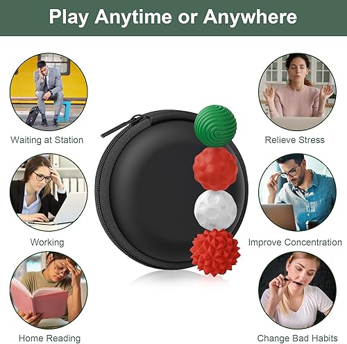 Miniatura 67 de BUSOHA Bolas de silicona para la ansiedad, paquete de 4 juguetes para adultos, juguetes sensoriales para adultos, adolescentes, regalos para calmar