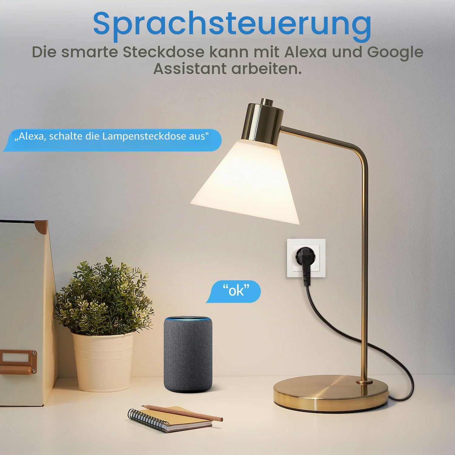 SMARTERCURRY Smart WLAN Schuko Steckdose 13A 4 Stücke Stromzähler 80 * 80mm | Smart Home Rolladensteuerung,Energieeinsparung,Kindersicherung,Zeitschaltuhr,Sprachsteuerung,Kompatible mit Alexa & Google