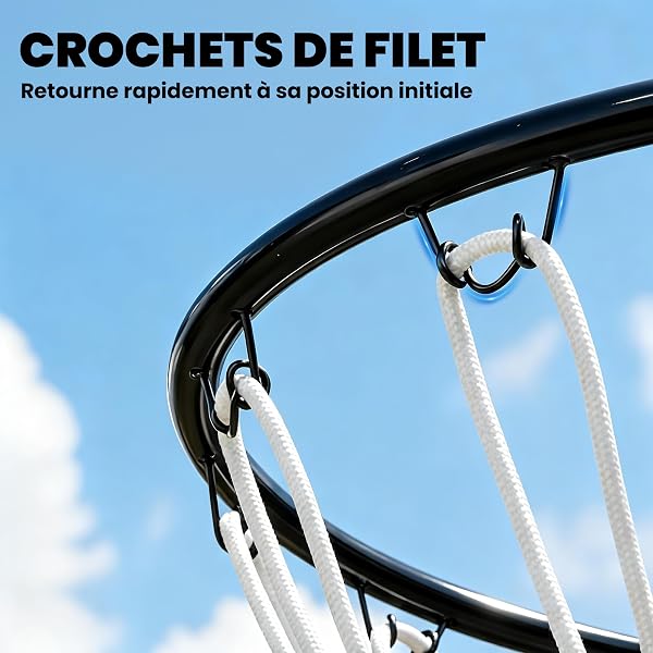 SPORTNOW Panier de Basket, Anneau Suspendu de Basket Intérieur et Extérieur, pour Mur avec Filet Résistant aux Intempéries - 5