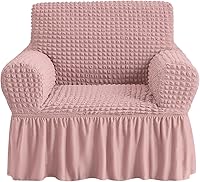 Vista 24 de NICEEC - Funda de sofá biplaza, 1 pieza, fácil de ajustar, universal, alta elasticidad, duradera, protector de muebles con faldón, estilo campestre