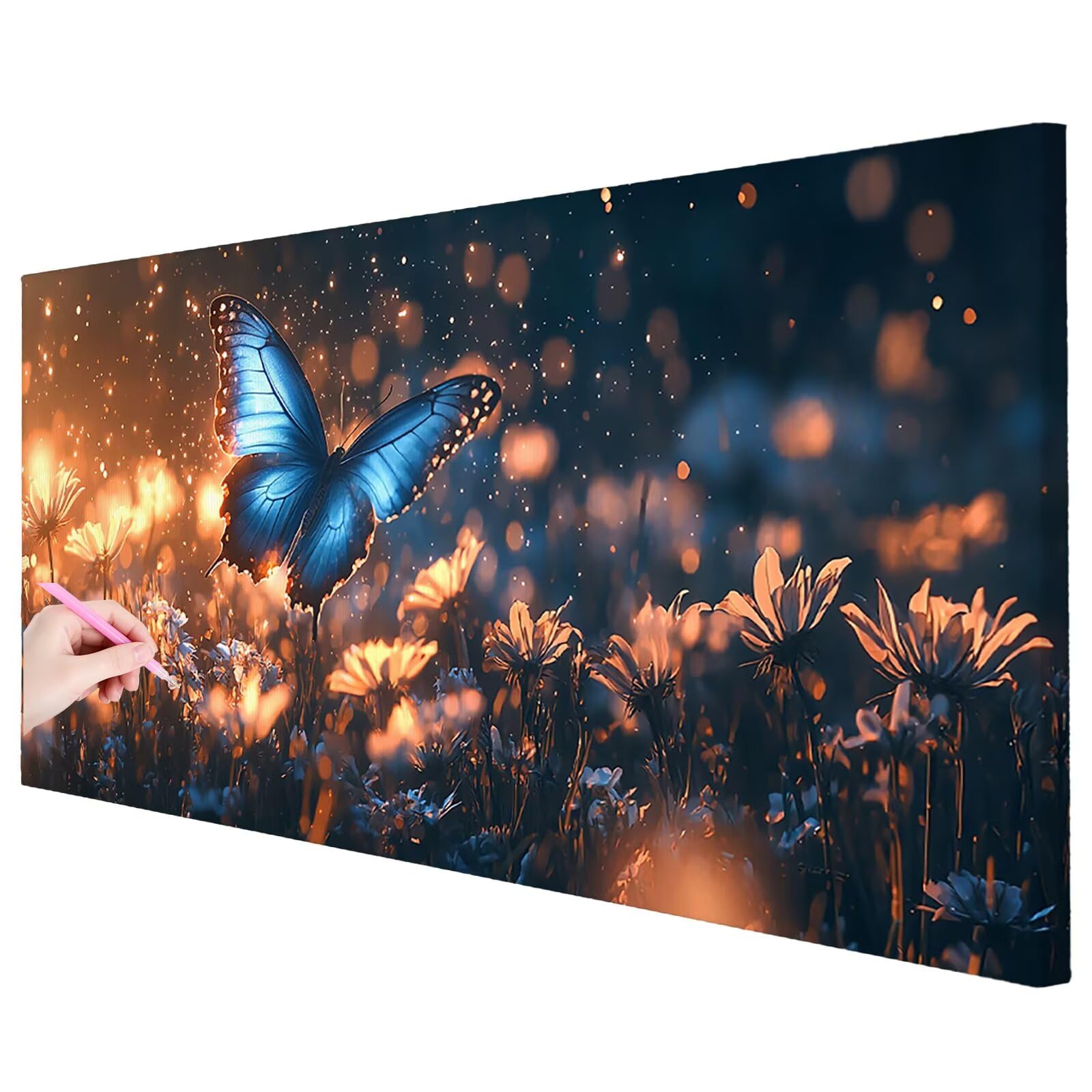 Diamentowe malowanie duży 200x80cm zestaw do malowania diamentowego motyla dla dorosłych, zestaw do rysowania diamentów, zestaw do haftu krzyżykowego, 5D DIY diamentowe malowanie sen dla pokoju