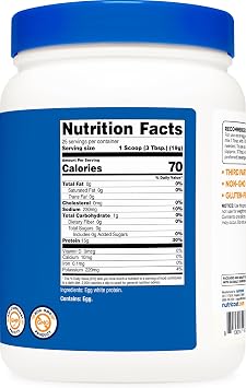 Nutricost Egg White Protein 1lb 25 Servings Amber