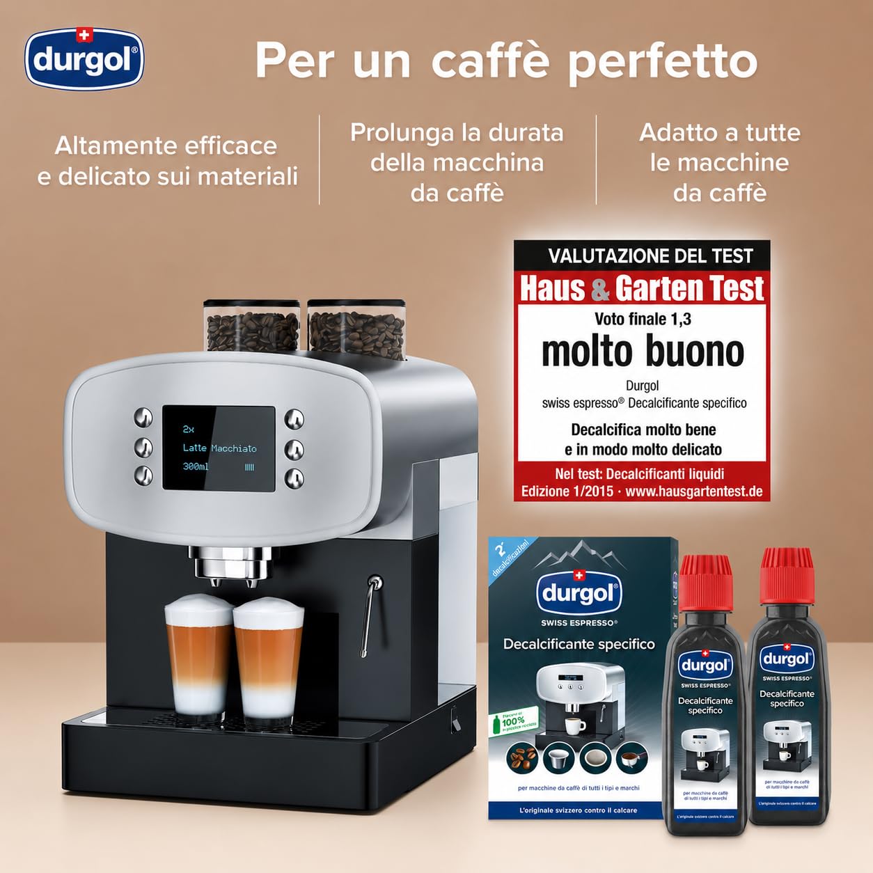 durgol swiss espresso - Decalcificante Professionale - Per tutte le marche di caffettiere - Pulizia facile: senza attesa e senza residui! - 2 flaconi da 125 ml
