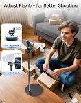 Webcam Stand pour bureau, levez la hauteur de bureau support avec réglage pour Logitech Webcam C920 C922 BRIO,360°Trépied de bureau rotative pour le streaming en direct / appel vidéo avec filetage de 1/4"