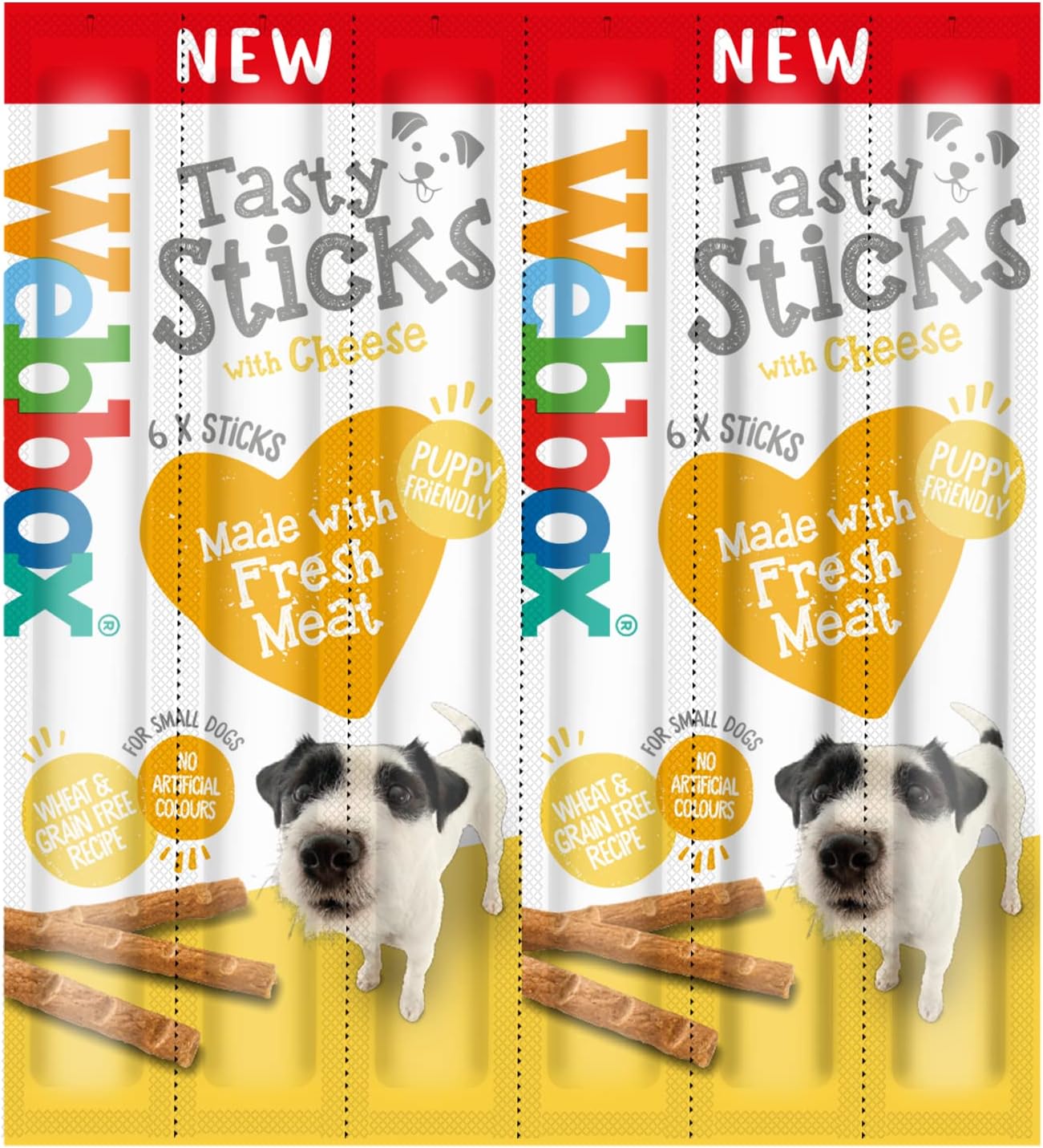 Webbox Dogs Delight Cheese Meaty Sticks Dog Treat 72 STICKS TOTAL + Howsehold Bag