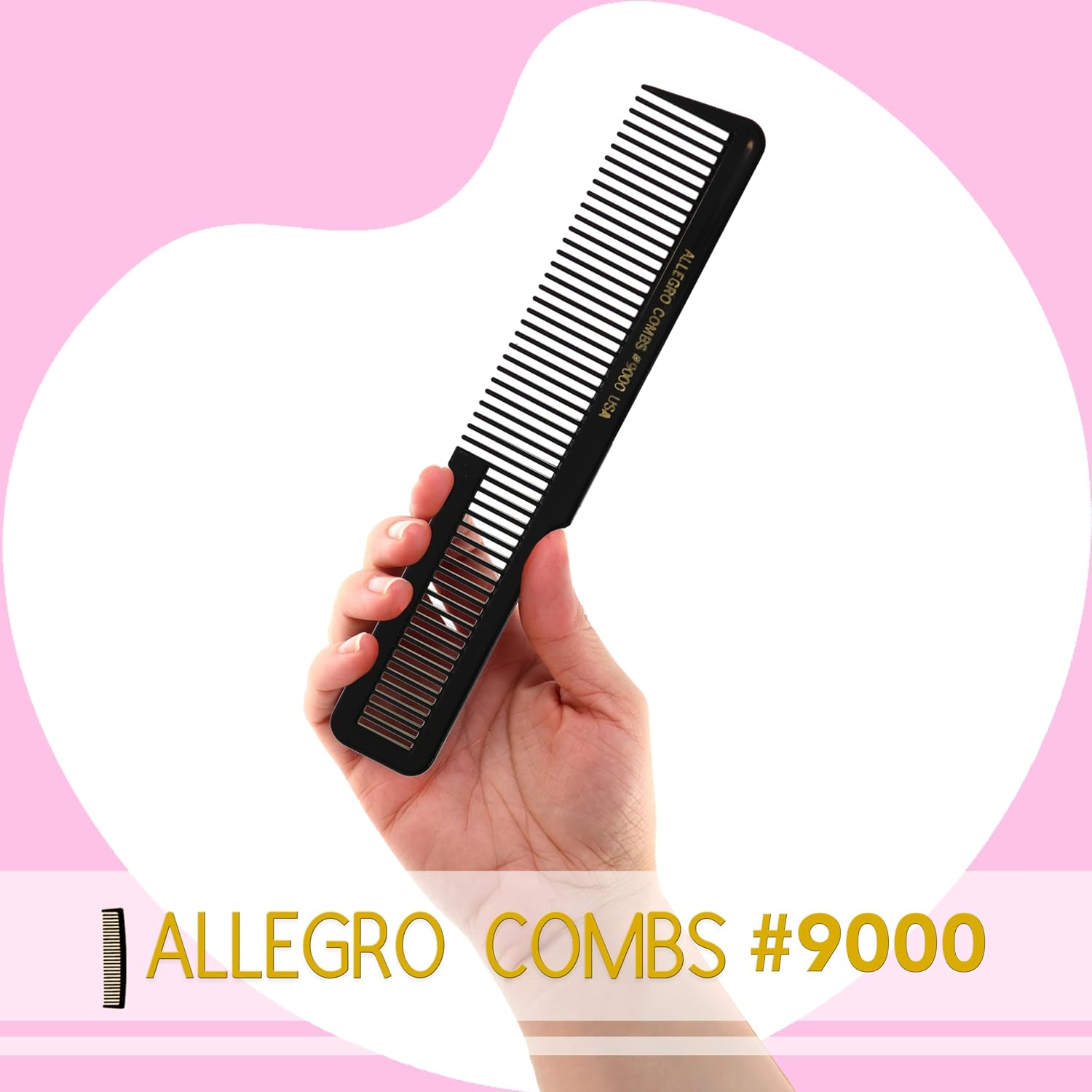 Allegro Combs 9000 Clipper Cutting Blending Fading Combs 6 Pk. (Black)