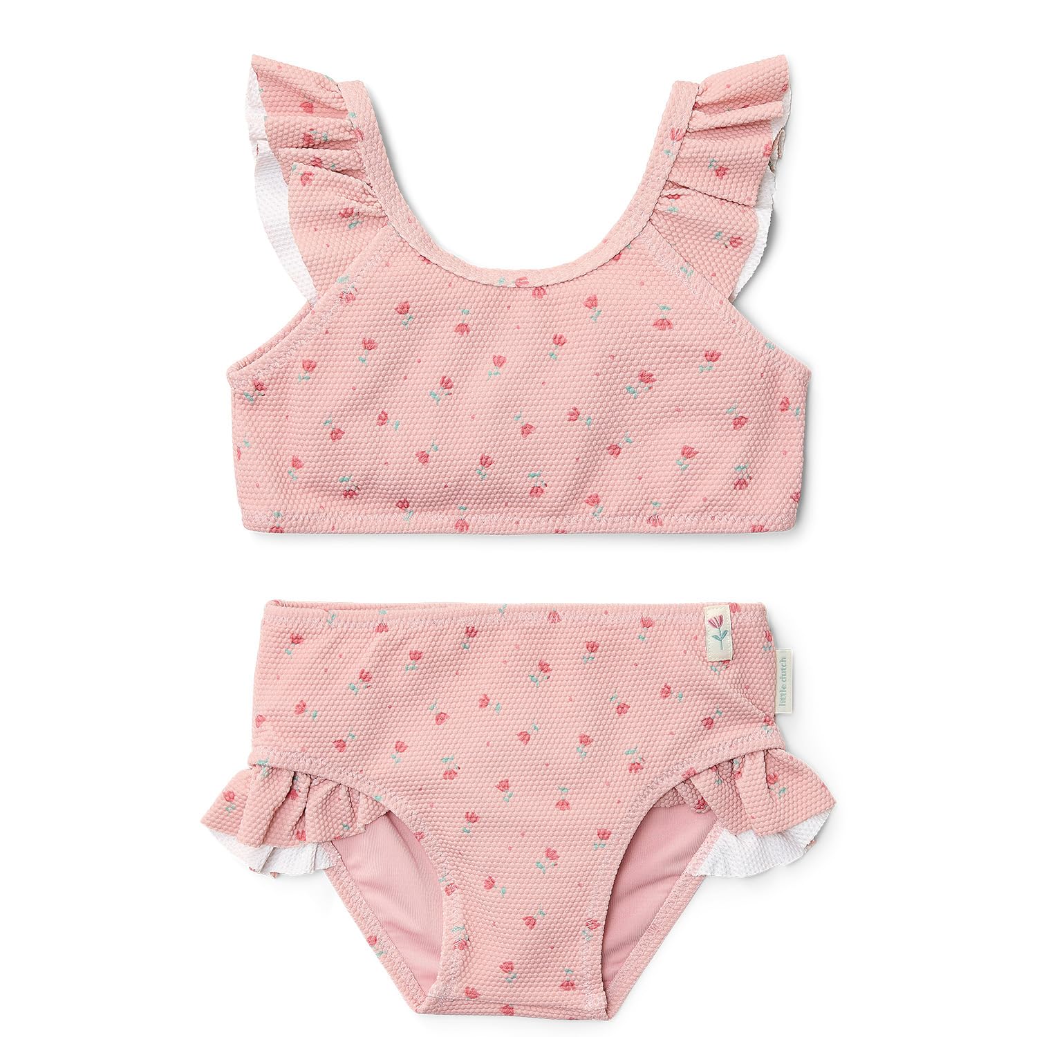 Little Dutch CL25038752 Bikini mit Volants/Rüschen - Sunny Flowers Blush (Gr. 74/80)