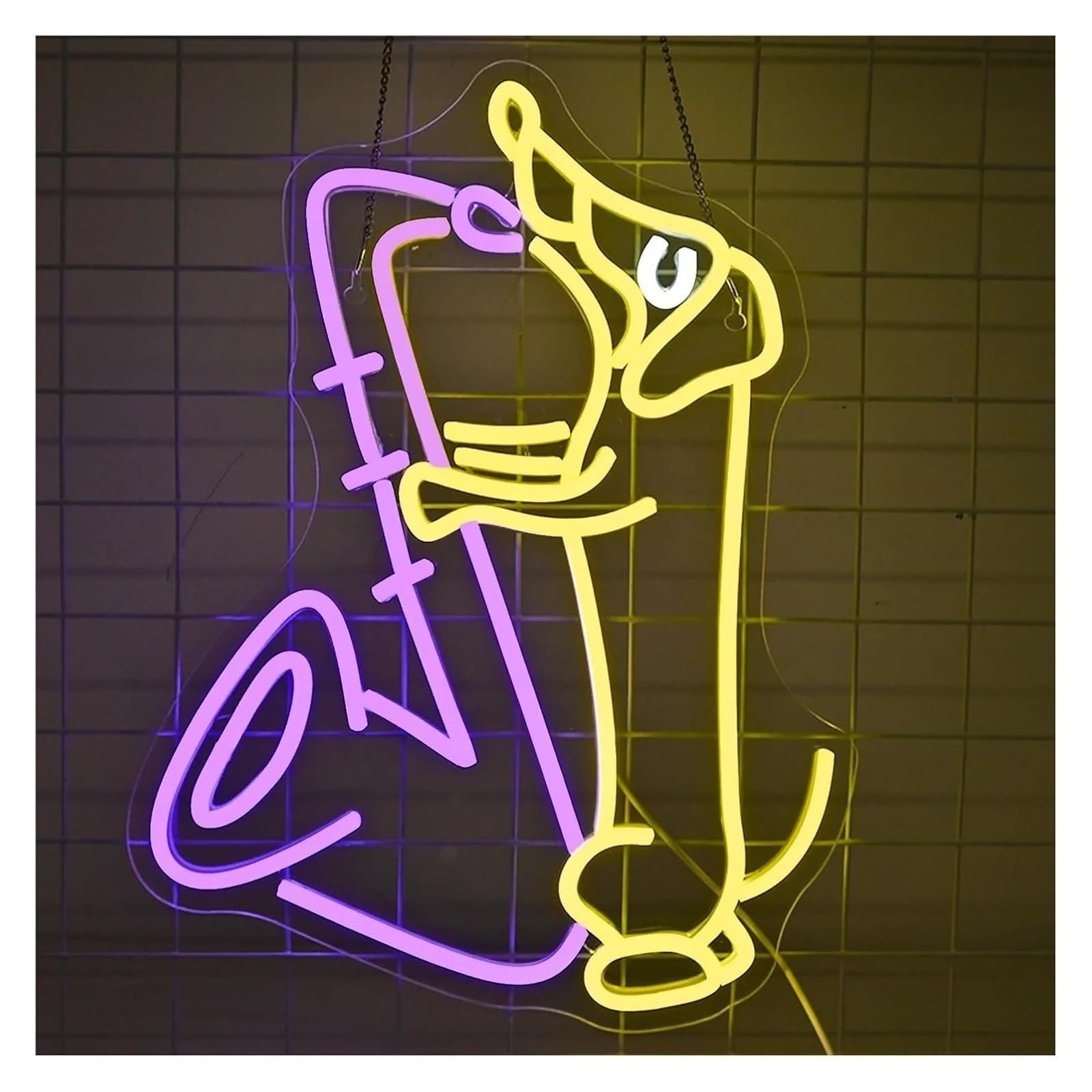 Generico Segno di luce al neon Lampada da parete con scritta Cane suona per jazz e luce al neon a per decorazioni per musica, feste, studio(32X42cm)