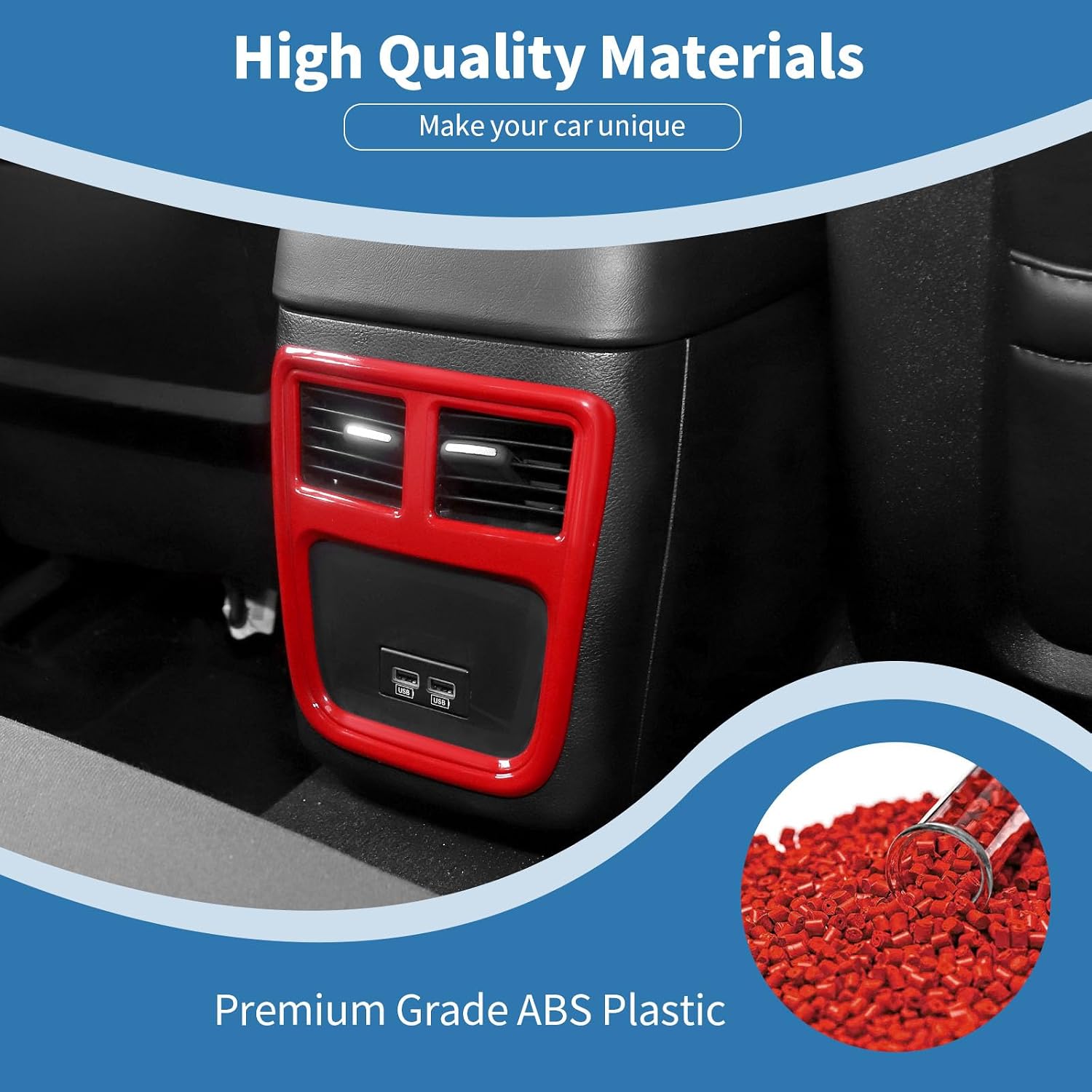 for Charger Rear Air Vent Trim Cover Frame for Dodge Charger/Chrysler 300C 2011-2023 Red Interior Accessories 1pc