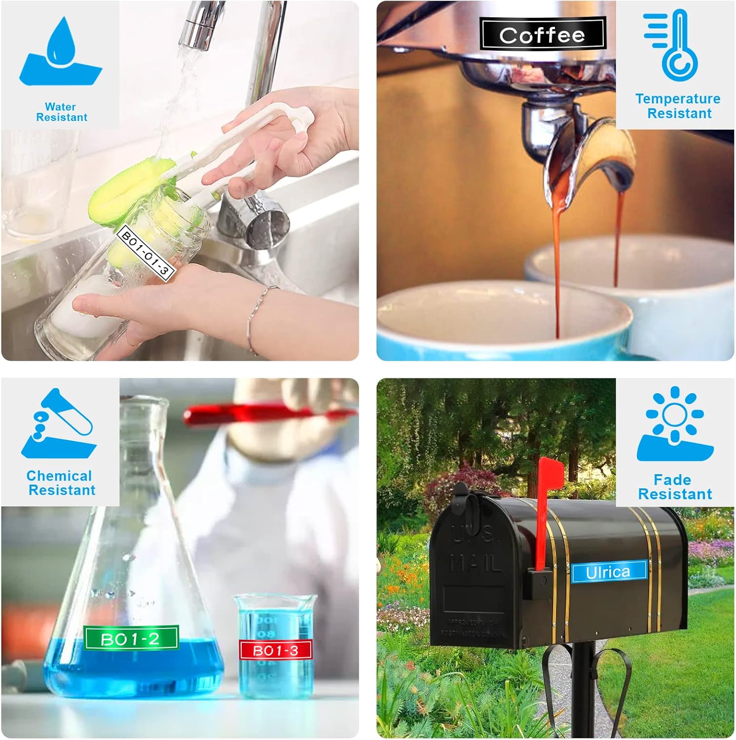 5 Multicolor TZ Tapes Replacement for Brother P Touch Label Tape TZe 12mm 0.47 Laminated Colored Tape TZe 231-735 White/Black/Red/Blue/Green for Brother Ptouch PTD210 PTP300BT PTD600 PT1280 - Image 4