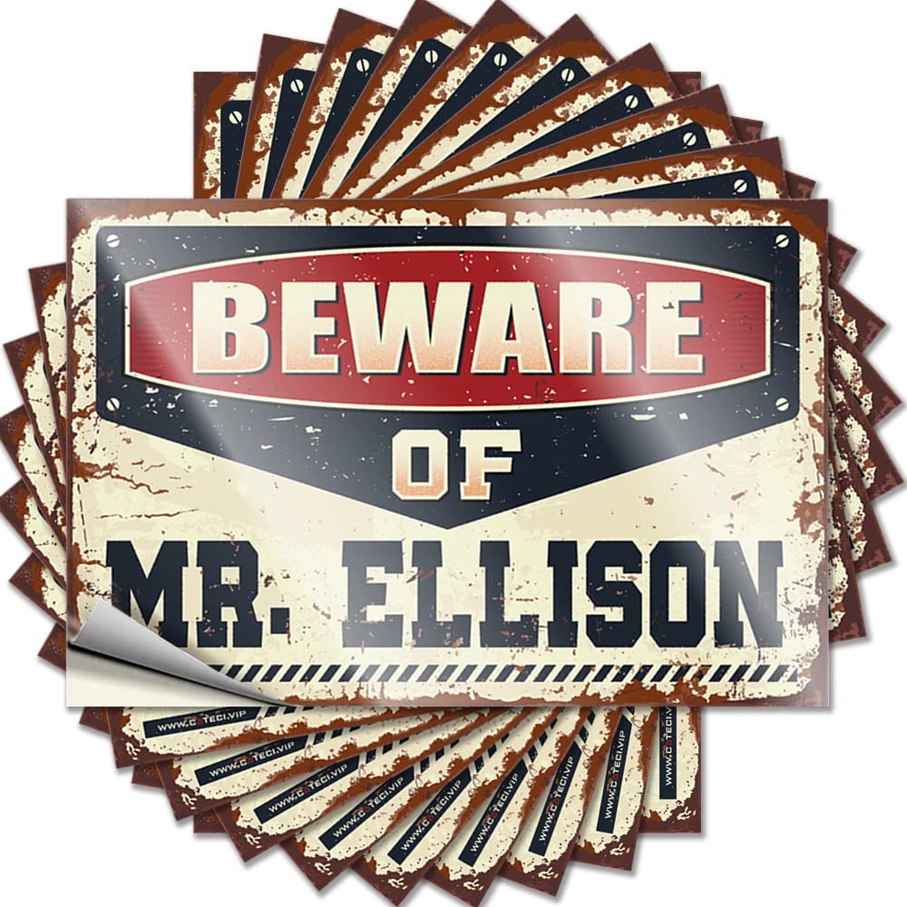 Quote Bar Cart Decor Cars Spicy Fun Beware of Mr. Ellison - Scratch Resistant Stickers(6X9CM)
