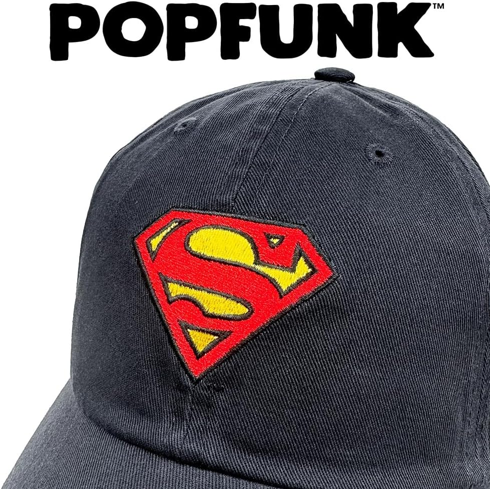 Popfunk Official Superman S-Shield Logo Dad Hat - The U18 Adjustable Relaxed-Fit Cap - Unisex for Men and Women, Navy - Image 4