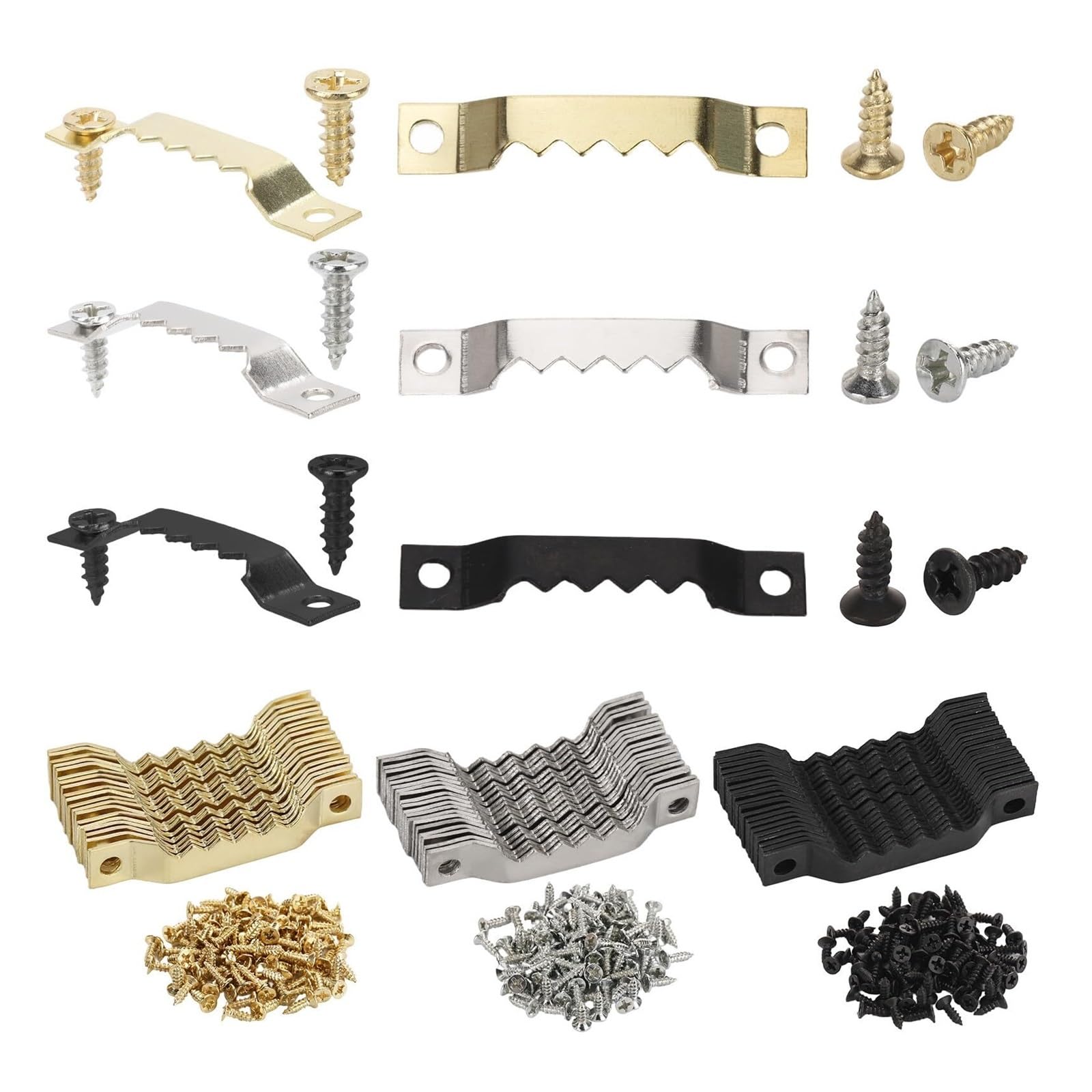 200Sets Small Sawtooth Picture Hangers with Screws