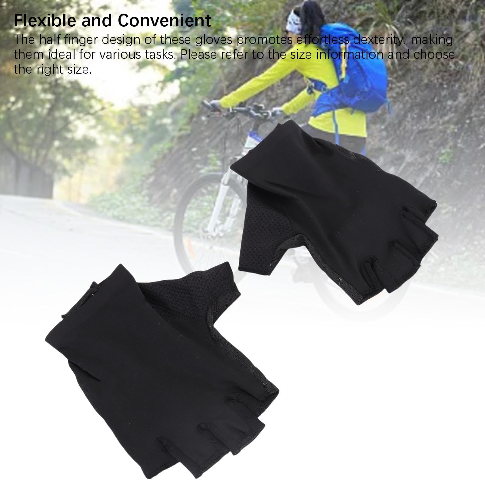 Changor de Ciclismo de Medio Dedo, Transpirables y Cómodos, Diseño Que Absorbe los Golpes para Ciclismo de Carretera, Unisex, Seda de Leche, 1 par