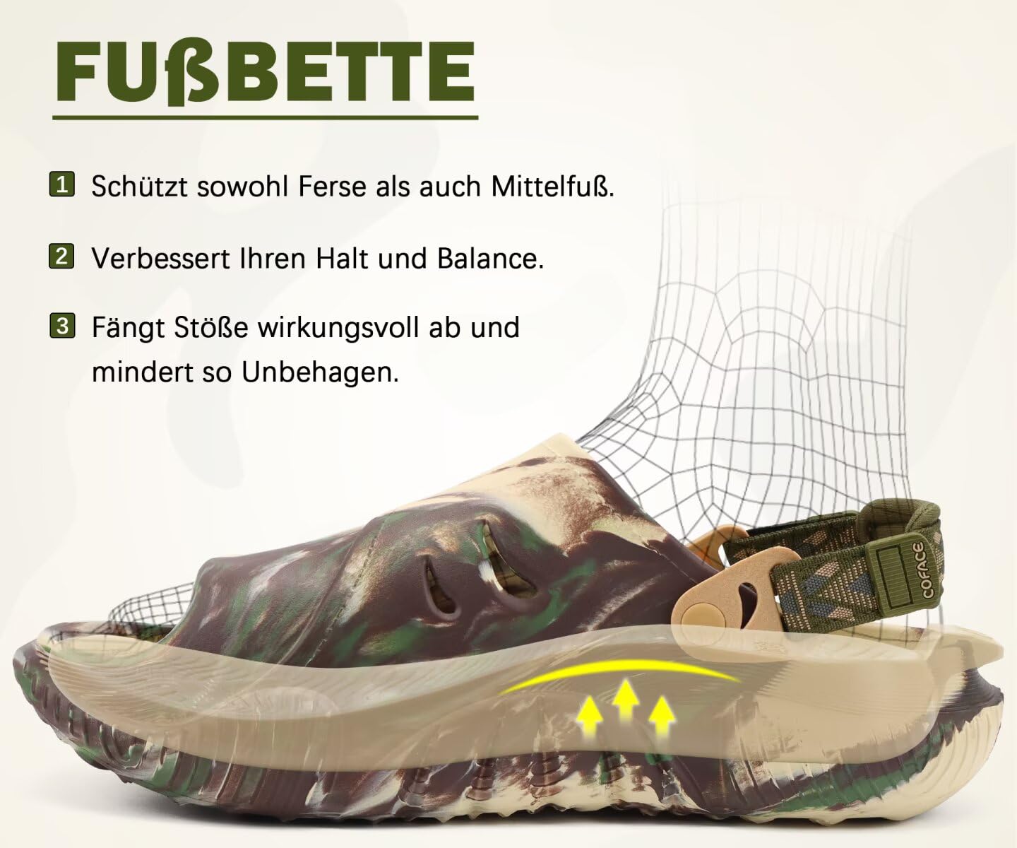 COFACE Męskie ortopedyczne sandały ulgowe Sabot Casual Plantar Size 40-48