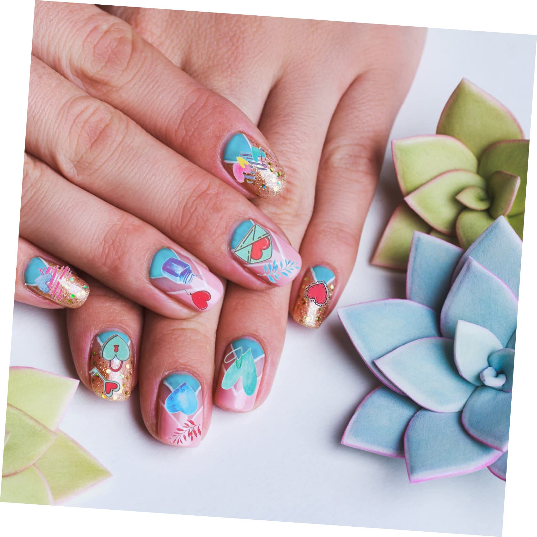 minkissy 36hojas Pegatinas De Uñas Para San Valentín De Decoración De y Labios Para Manicura y Nail Art Salón