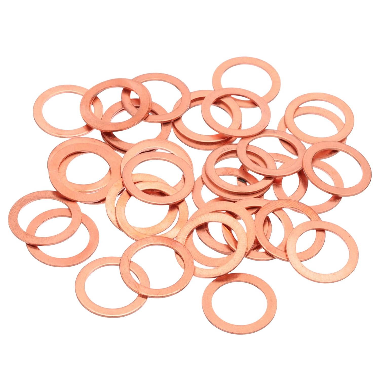 MECCANIXITY 40Pcs M10 Flat Copper Washers, 10x14x1.5mm Copper Upgraded Flat Gasket Metric Sealing Crush Ring Washers for Hydraulic Fittings Screw Bolt Nut Electronic Repair