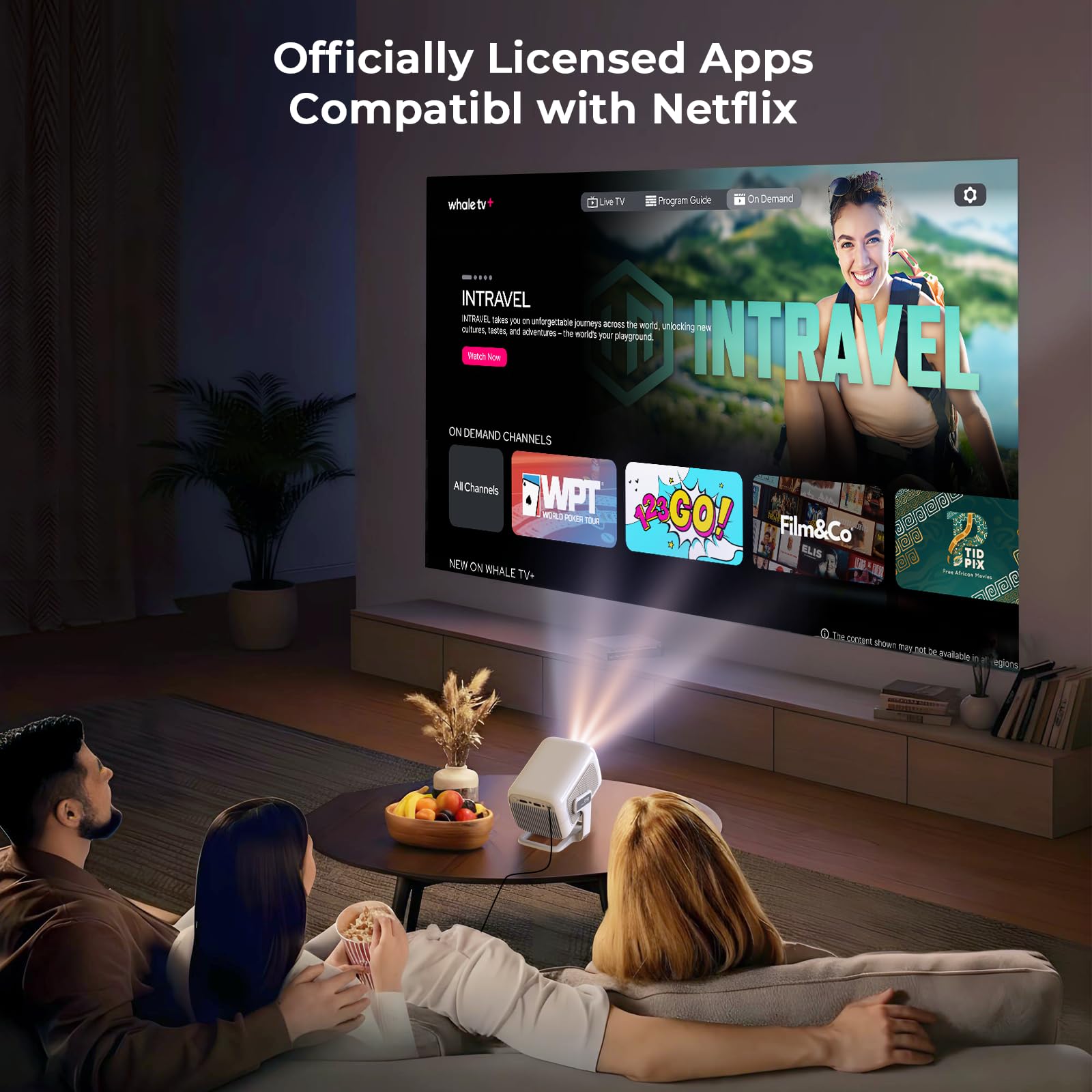 [Compatible con Netflix] Proyector Inteligente 1080P Nativo, Android 13 | Soporte 4K, Enfoque y Corrección Automáticos, 800 Lúmenes ANSI, Compatible con iOS/Android/TV Stick, LYNCAST