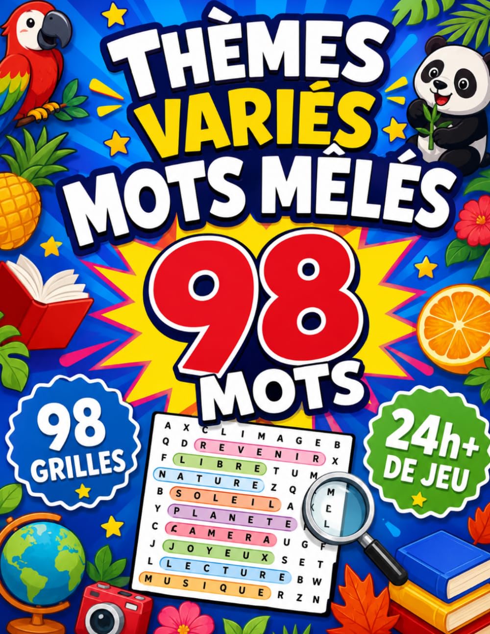 Voyage au Pays des Mots Mêlés 98 Grilles Thématiques à Résoudre: 98 Grilles Thématiques à Résoudre