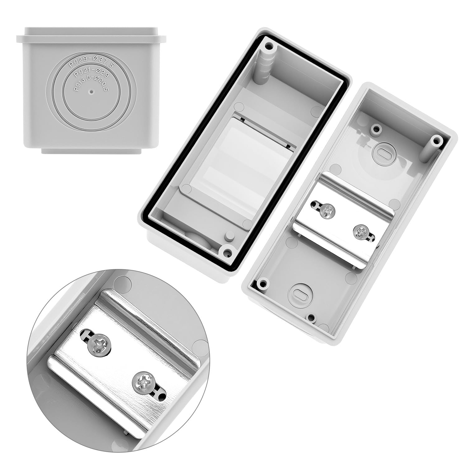 Fielect 2 Way Circuit Breaker MCB Distribution Protection Box with DIN Rail, ABS Plastic Breaker Electrical Box and Transparent Cover IP65, for Indoor Outdoor Wall Circuit Breaker