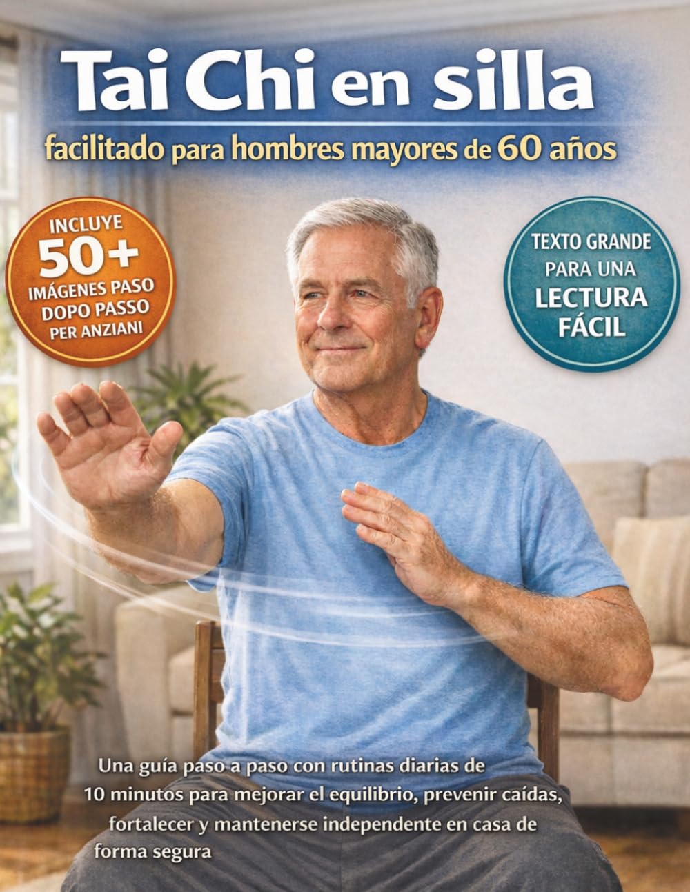 Presidencia facilitada de Tai Chi para hombres mayores de 60 años: Una guía paso a paso con rutinas diarias de 10 minutos para mejorar el equilibrio, ... independiente en casa de forma segura