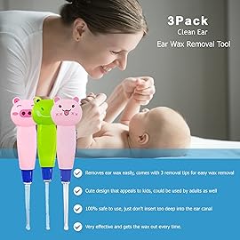 Ear Wax Removal Tool for Kids with LED Light, Remove Ear Wax with LED Light for Easy Access 3Pack