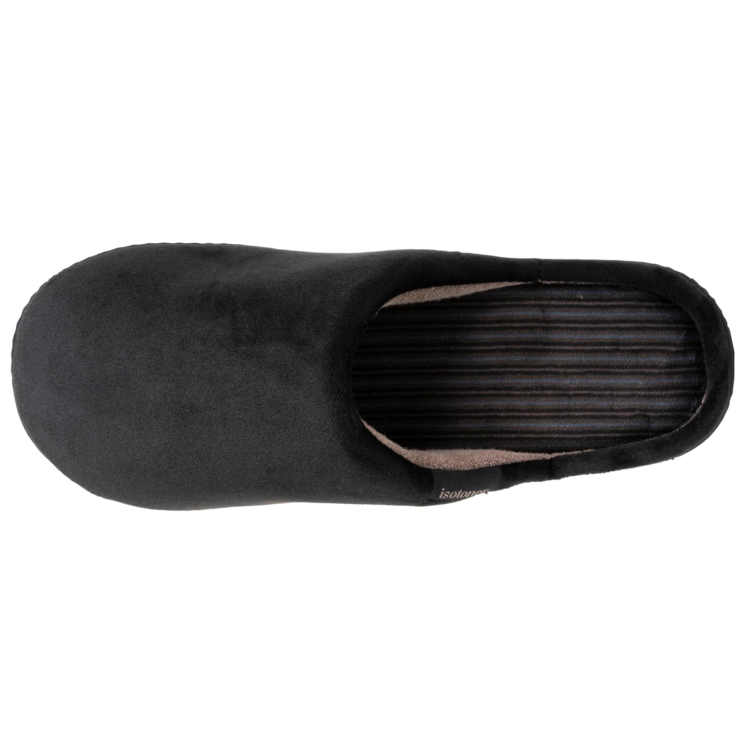 Isotoner Chaussons pantoufles Mules homme velours ultra doux, semelle ergonomique soutien plantaire, mousse à mémoire forme,