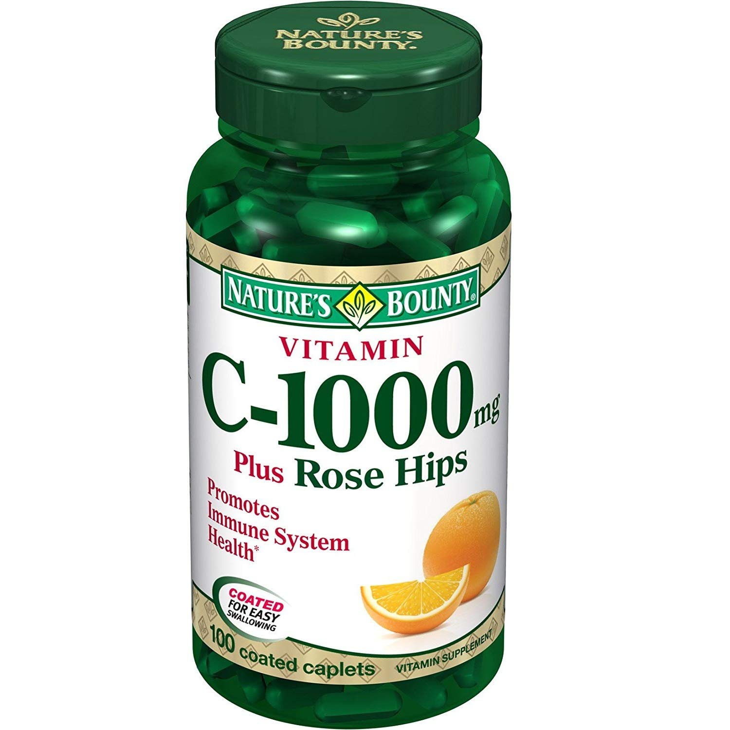 Nature's Bounty Vitamin C + Rose Hips, Vegetarian Caplets, 100 Count — Amazon image 7