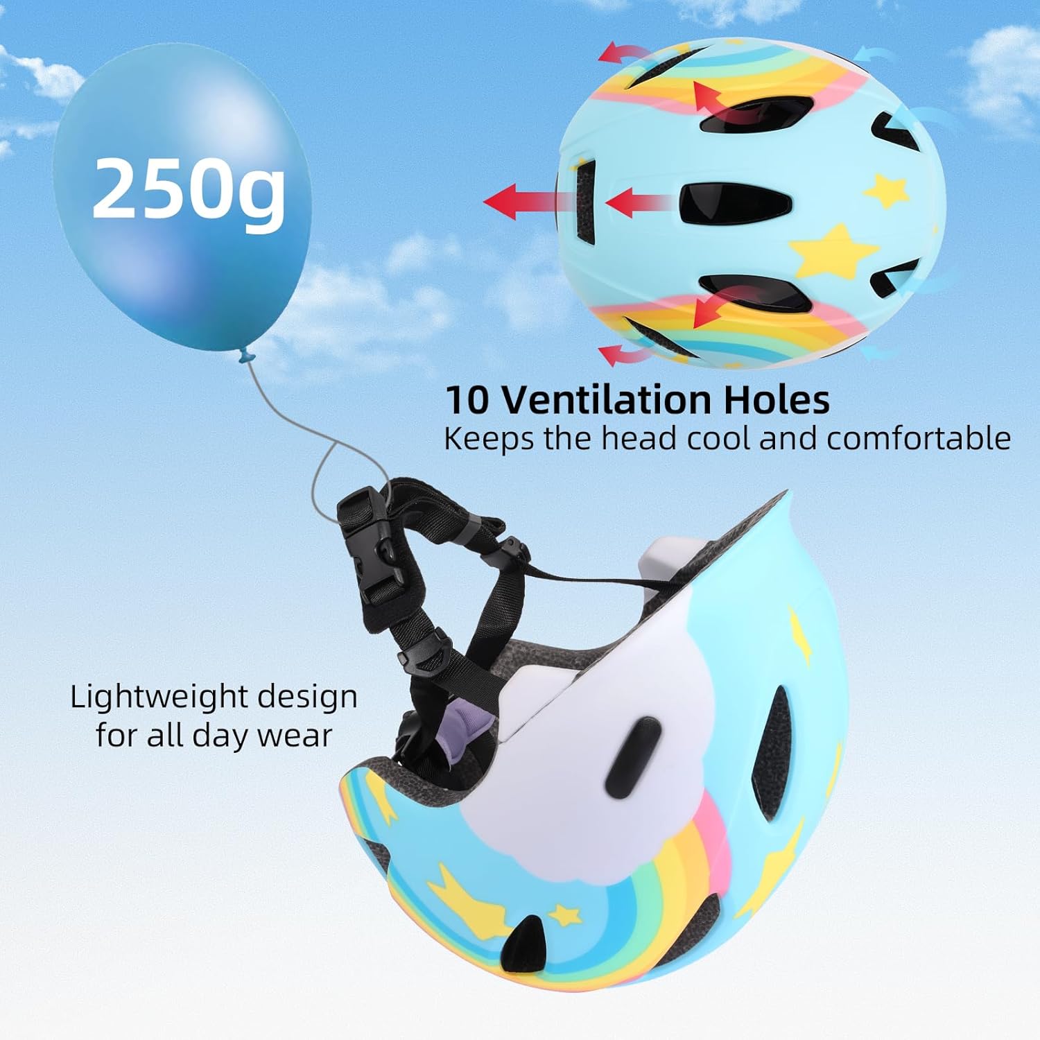 Kids Bike Helmet with Built-in Sun Visor - 360° Adjustable Youth & Toddler Safety Gear for Cycling, Skating, Scooters - 2 Sizes for Ages 3-5-8-14 Years Child Infant Boys Girls