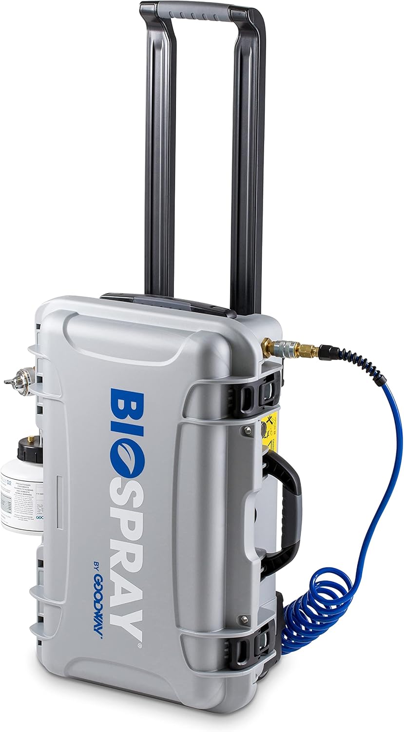 Side view of BioSpray 5 unit with connections
