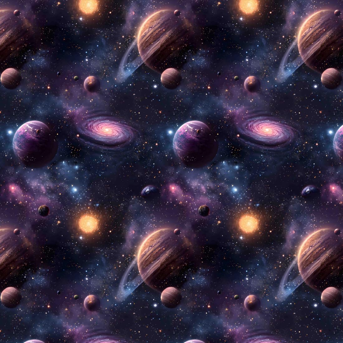 Peel and Stick Galaxy Wallpaper, 44 x 500 cm Blue Starry Sky Wallpaper Planet Stars Outer Space Fantasy Universe Blue Cosmic Wall paper Self Adhesive Furniture Wrap for Living Room,Bathroom,Bedroom — image 1