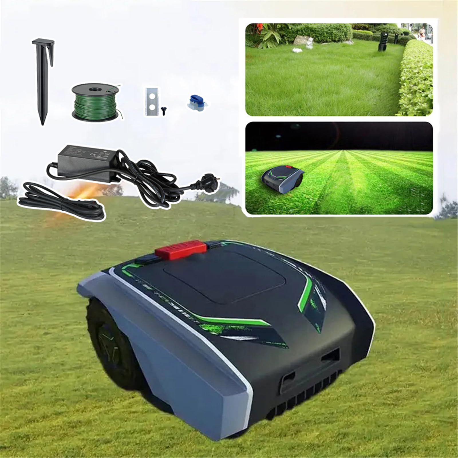 CortacéSped De JardíN, Robot De CéSped Inteligente Totalmente AutomáTico, PlanificacióN AutomáTica De Rutas + Carga AutomáTica, Altura De Corte: 20-55 Mm, para CéSped/JardíN
