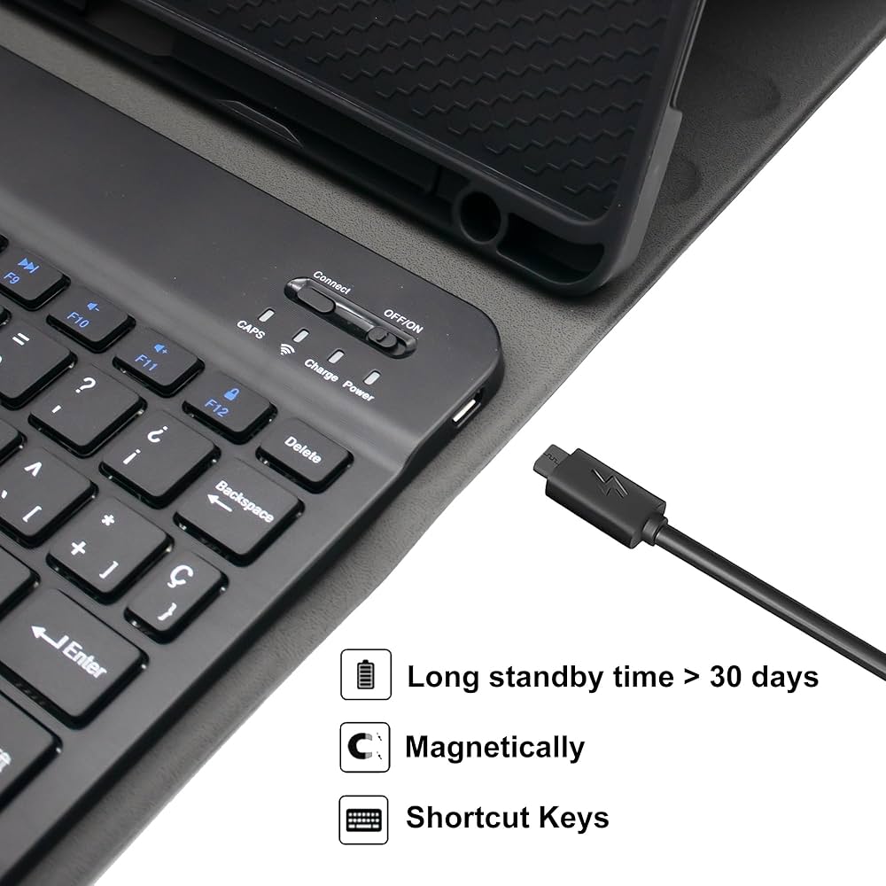 IVEOPPE Backlit Keyboard Case For Samsung Galaxy Tab A8 10.5 Inch 2022, Magnetic