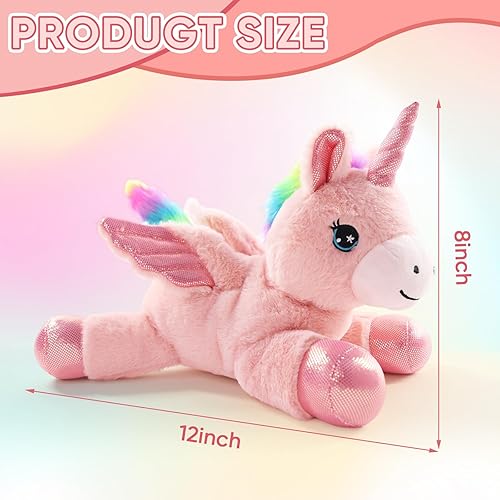 Miniatura 2 de Sew Butiful Unicornio de Peluche, 12 pulgadas30 cm, lindos peluches para niñas, conjunto de juguetes de peluche suave para unicornio de cumpleaños,