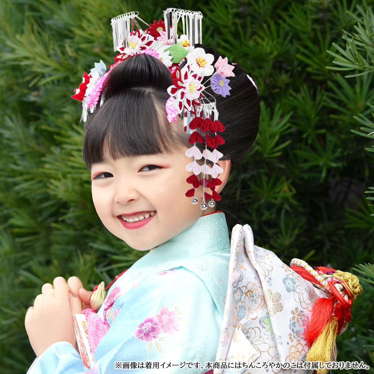 七五三 かんざし ちんころ正絹鹿子 七五三髪飾り 七歳 日本髪セット