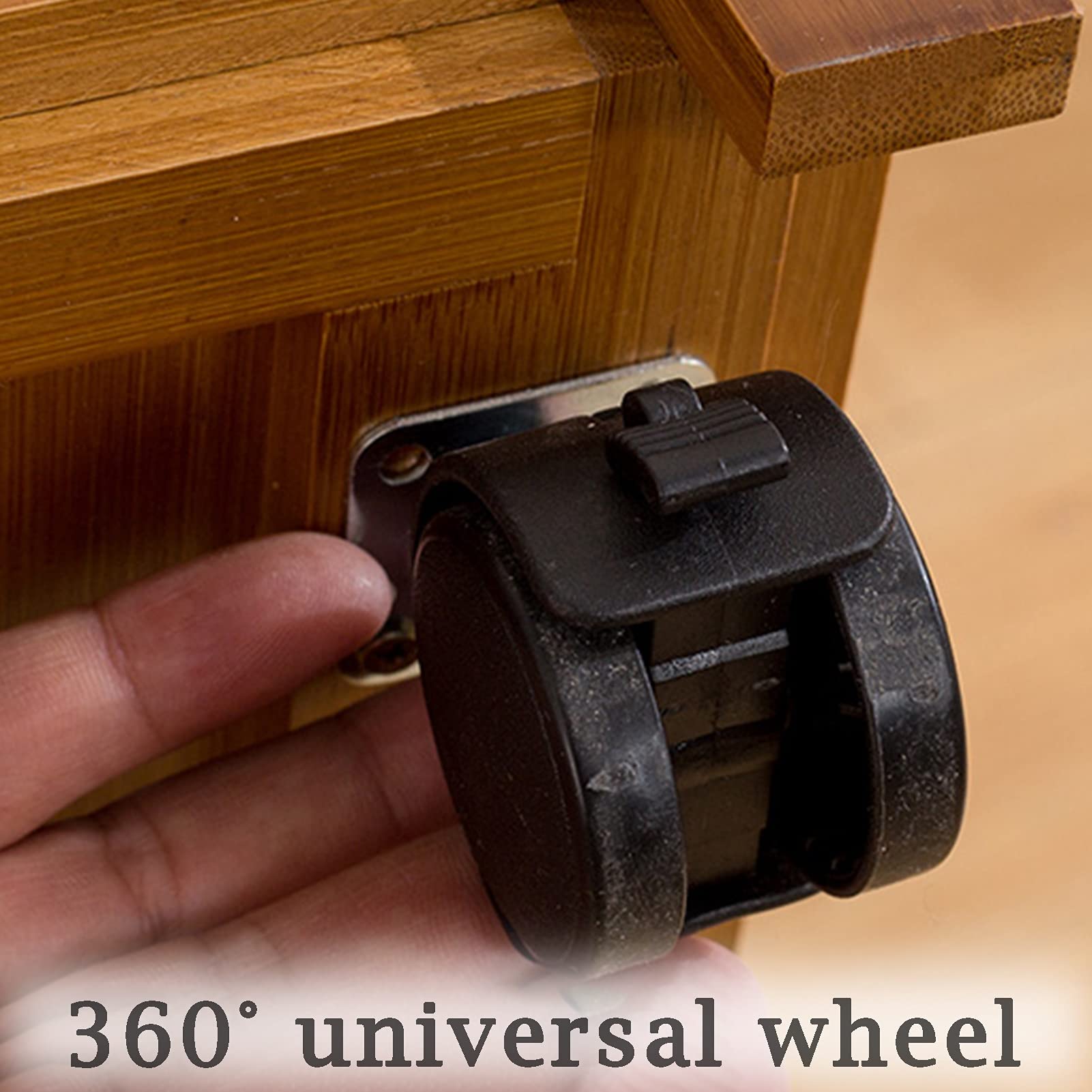 Mesa Camarera Carro de Servicio, Carro Almacenamiento Madera Refuerzo Borde Rueda Universal con Freno 360 ​​°, Rack Almacenamiento 2 Niveles Teniendo 50KG El Lado del Sofá