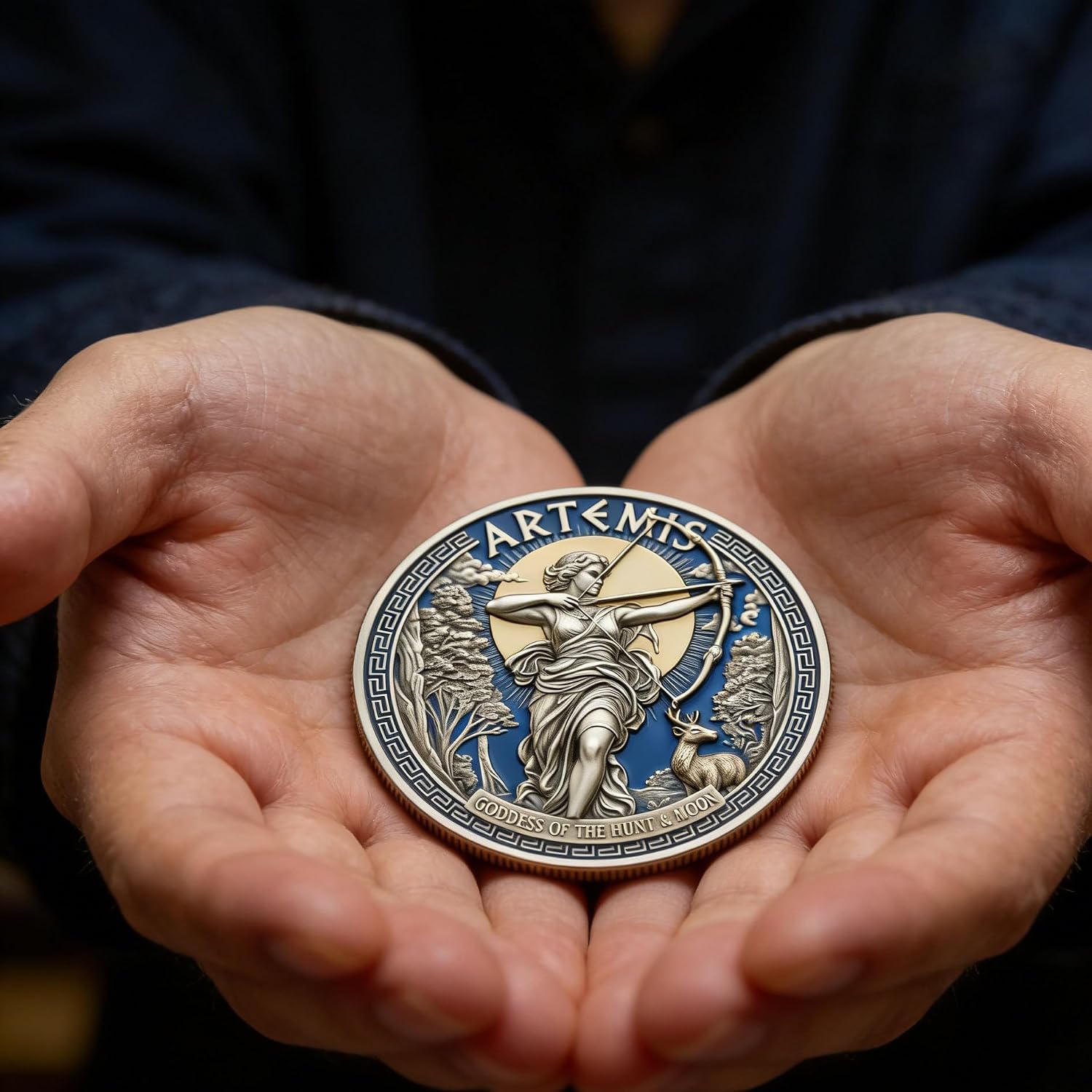 Artemis II Lunar Legacy Commemorative Coin, Space Mission Inspired Collectible Challenge Coin, Artemis Goddess of the Moon & Hunt Commemorative Token, Gift for Astronomy Lovers (10PCS)