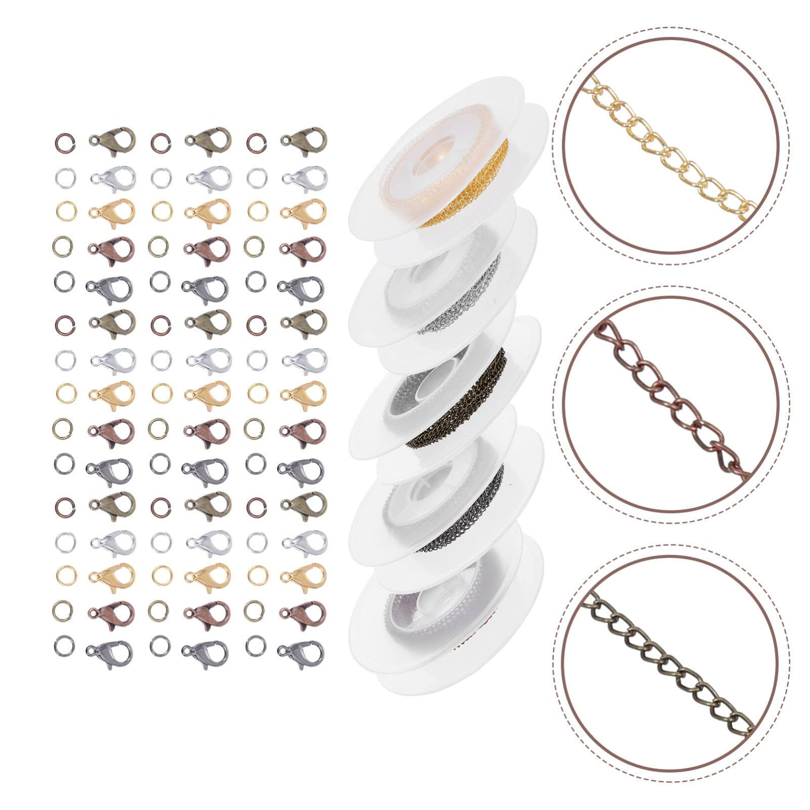 Colgante 2 Piezas para Pulsera Suministros extraíbles Cadenas Joyería Hebillas Salto Conexión Cierres Collares (como se muestrax5pcs 300X0.3cmx5pcs)