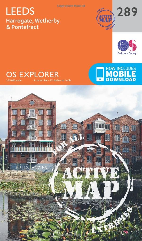 Leeds Map  Weatherproof  Harrogate Wetherby  Pontefract   by Ordnance Survey