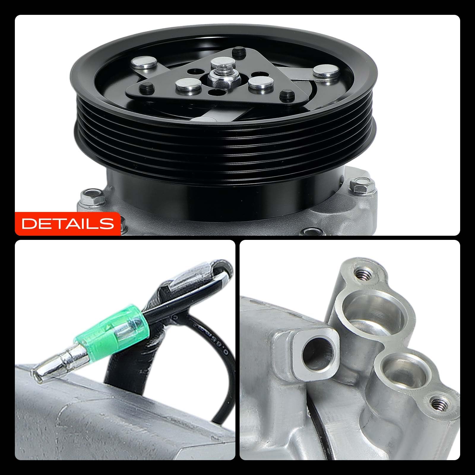 Frankberg Compresor de aire acondicionado con embrague Compatible con Clio II BB CB M.e.g.a.n.e I BA0/1 Kangoo KC0/1 Kangoo Express FC0/1 Replace# 8200315744incl. aceite premezclado