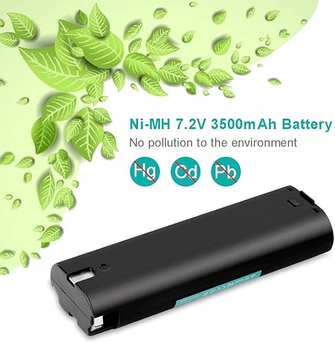 Miniatura 7 de CREABEST Paquete de 2 baterías de repuesto Ni-MH de 7.2 V 3500 mAh compatibles con Makita 7000 7002 7033 191679-9 192532-2 192695-4 632002-4