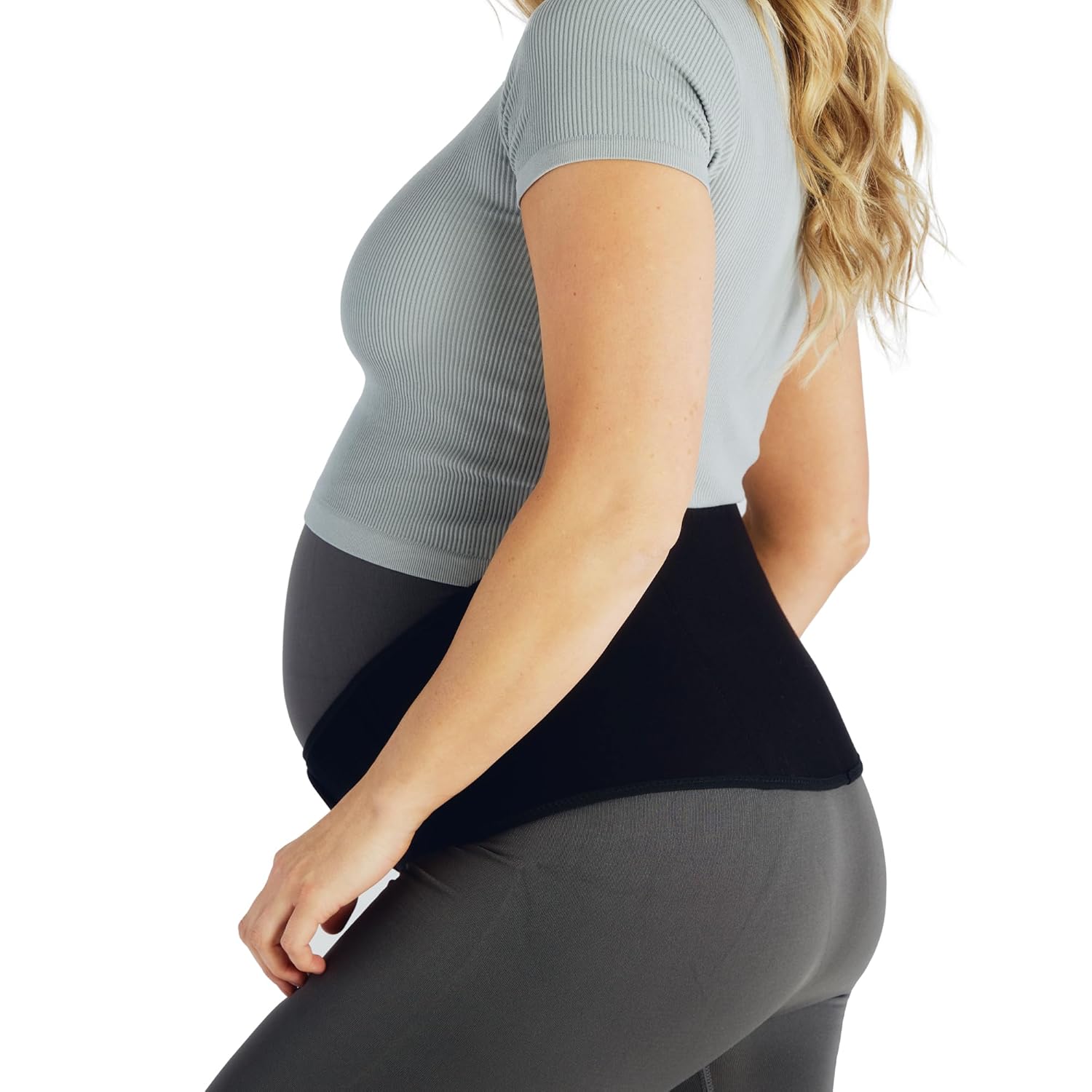 Belly Bandit Upsie Belly Pregnancy Support Belt - Comfortable Pregnancy Abdominal Band for Lower Back & Hip Relief - Soft 12" Adjustability Fit with Anti-Dig Closure - Black, Medium